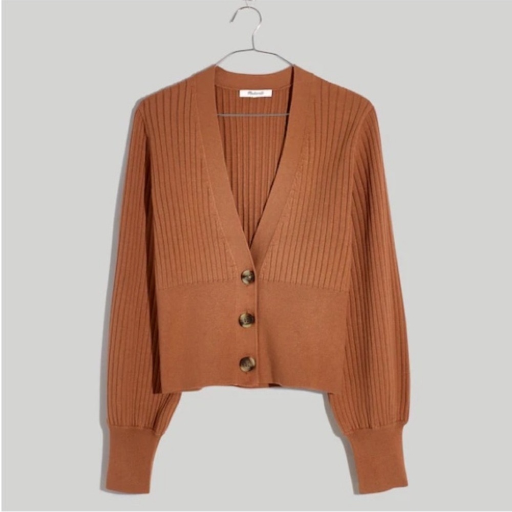 Madewell Langley Slim Cardigan Sweater in Faded Earth Size XS